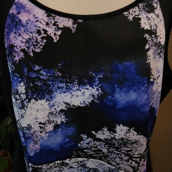 Lane Bryant Dress Size 18 Black Purple Color Block Sexy Career Work Date… - Picture 5 of 6